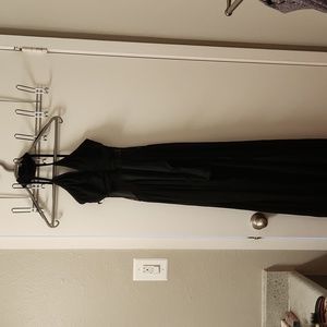 Weissman dance halter dress, leotard with a long sheer train size SA